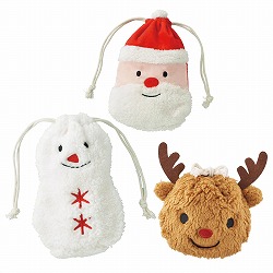 ★58-144-1-1 10枚 モコモコ巾着ギフトバッグ