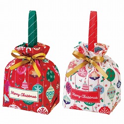 ★58-144-5-1 20枚 手提げ巾着袋 クリスマスオーナ