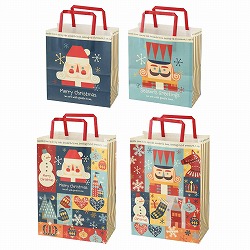 ★58-145-2-1 50枚 手提げ紙袋 クリスマス北欧