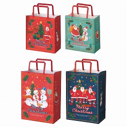 ★58-145-3-1 50枚 手提げ紙袋 ゆかいなクリスマス