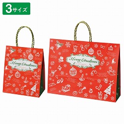 ★58-145-7-1 手提げ紙袋 アンティーククリスマス