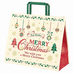 ★58-145-9-1 50枚 手提げ紙袋 クラシカルクリスマス