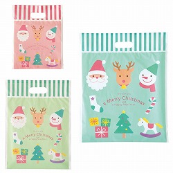 ★58-146-2-1 手提げポリ袋 チャーミングクリスマス