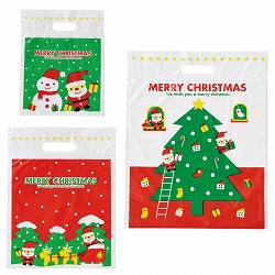 ★58-146-3-1 手提げポリ袋 ミニサンタ