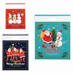 ★58-146-4-1 手提げポリ袋 ゆかいなクリスマス