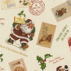 ★58-147-2-1 50枚 包装紙 アンティークサンタ 半裁