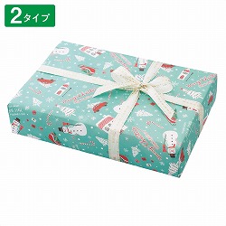 ★58-148-1-1 50枚 包装紙 ミントブルークリスマス