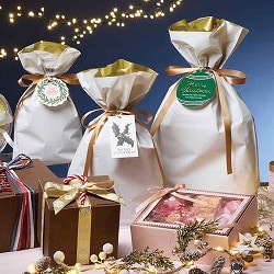 ★58-153-1-1 20枚 梨地リボン付きギフトバッグ ホワイト