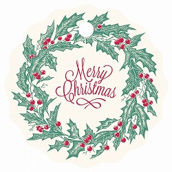 ★58-153-3-1 50枚 クリスマスタグ リース