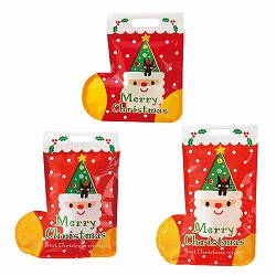 ★58-300-27-1 ダイカットジップ付きバッグ クリスマスツリーサンタ