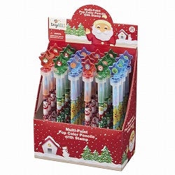 ★58-303-63-1 24本 クリスマススタンプ付きロケット色鉛筆