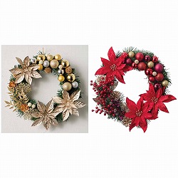 ★58-303-76-1 32cmポインセチアクリスマスリース