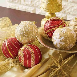 ★58-35-3-1 3個 オーナメントボール 10cm