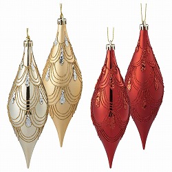 ★58-36-6-1 4個 ドロップオーナメント 17cm