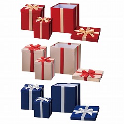 ★58-41-1-1 3個 プレゼントボックスセット(スクエア) 装飾用