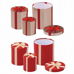 ★58-41-2-1 3個 プレゼントボックスセット(ラウンド) 装飾用