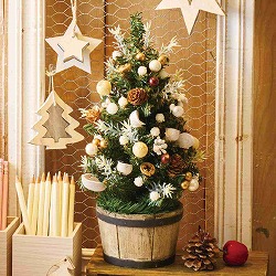 ★58-43-3-3 卓上ミニツリー 33cm ベリーゴールド