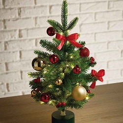 ★58-44-1-1 LED回転クリスマスツリー レッド53cm