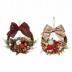 ★58-47-6-1 23cmリボンクリスマスリース