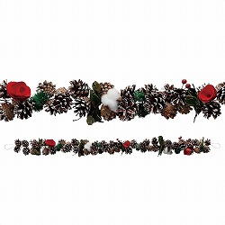 ★58-50-2-1 ナチュラル クリスマスガーランド ブラウン