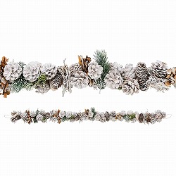 ★58-50-3-1 ナチュラル クリスマスガーランド ホワイト