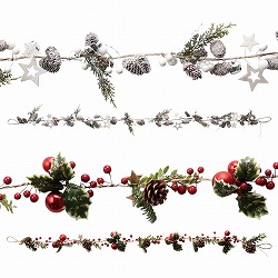 ★58-50-7-1 LEDライト付きナチュラル クリスマスガーランド