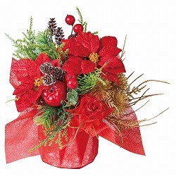 ★58-53-5-1 ポインセチア造花ベリーラップ高さ20cm