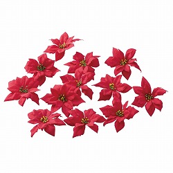 ★58-53-9-1 12個ポインセチア造花ヘッド11cm
