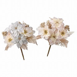 ★58-55-3-1 サラポインセチア造花ブッシュ34cm