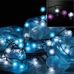 ★58-62-3-1 LED 100球 ケサランパサランストレートライト ピンク/ホワイト