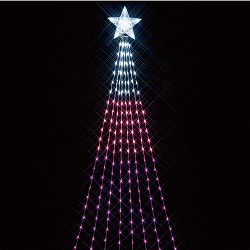 ★58-65-4-1 LED 270球 ナイアガラライト ピンクグラデーション