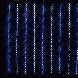 ★58-68-3-1 LED 400球 デラックスカーテンライト ホワイト/ブルー