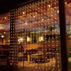 ★58-68-4-1 LED 360球 カーテンライト ゴールド