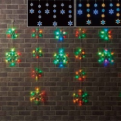 ★58-70-5-1 LED 6連 スノーフレークカーテンライト