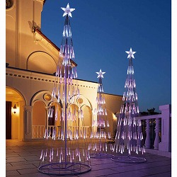 ★58-75-1-1 LEDシャイニングタワーライト クリスマスツリー ピンク/ホワイト