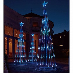 ★58-75-2-1 LEDシャイニングタワーライト クリスマスツリー ブルーグラデー