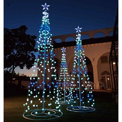 ★58-76-2-1 LEDタワーライト クリスマスツリーケサランパサラン アイスブルー