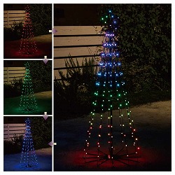 ★58-76-3-1 LEDカラフルタワークリスマスツリー150cm