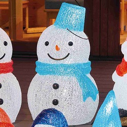 ★58-86-2-1 LEDブリリアントモチーフライト バケツスノーマン ブルー