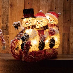 ★58-95-3-1 LEDファブリック スノーマンソリ 幅75cm