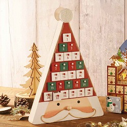 ★58-97-6-1 木製アドベントカレンダー サンタ